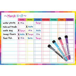 [TCR71001] *COLORFUL MAGNETIC DRY-ERASE TASK CHART 17" x 12" (43cm x 30.5cm)