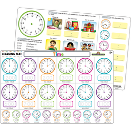[TCR21023] TIME LEARNING MATS 17"x 11.5" (43cm x 29cm)