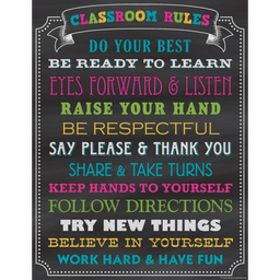 [TCR7565] Chalkboard Brights Classroom Rules Chart (17''x22'')(43cmx56cm)