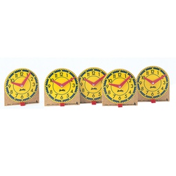 [J209041] ORIGINAL MINI CLOCKS 12-PK WOOD (4.1" x 4.5")(10.4cmx11.4cm)
