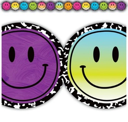 [TCR6929] Brights 4Ever Smiley Faces Die-Cut Border Trim  (2.75''x35'')(6.9cmx88.9cm), total (35'=10.6m) (12pcs)