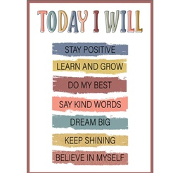 [TCR7397] Today I Will Positive Poster 13.3''x19''(33.7cmx48.2cm)