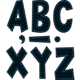 [TCR75180] Black Stitch (7"-17.7cm) Fun Font Letters (120pcs)