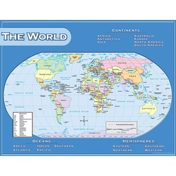 [TCR7658] World Map Chart 17''x22''(43cmx55cm)