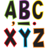 [TCR77282] Electric Bright (7"-17.7cm) Fun Font Letters (120pcs)(96 uppercase and 24 punctuation)