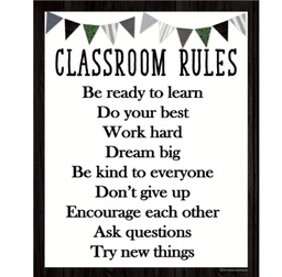 [TCR7999] Modern Farmhouse Classroom Rules Chart 17''x22''(43cmx55cm)