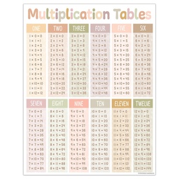 [TCR7874] Terrazzo Tones Multiplication Tables Chart (17''x22'')(43cmx55.8cm)