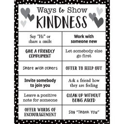 [TCR7514] Ways to Show Kindness Black &amp; White Chart (17''X22'')(43cmx55.8cm)