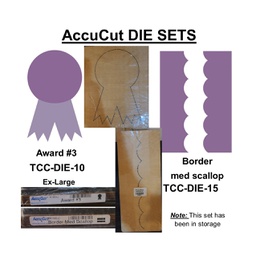[TCC-DIE-SET-1015] ACCUCUT  DIE SET (10&amp;15) AWARD (ex lg) &amp; BORDER SCALLOP (med) (2 DIES)