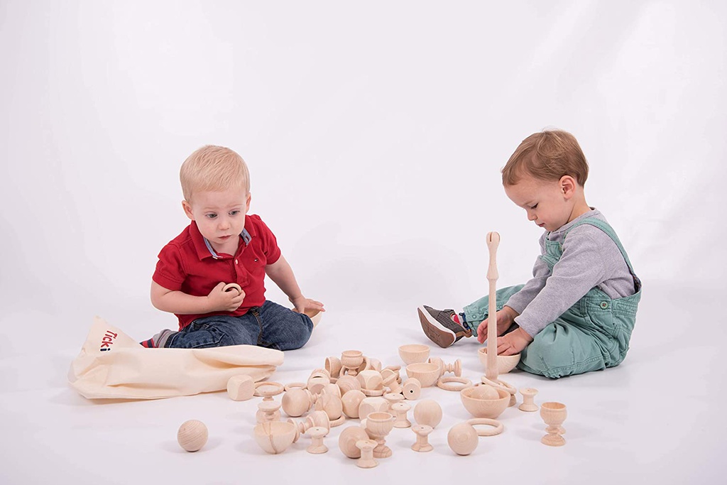 HEURISTIC PLAY STARTER SET (Age: 10 months+) (63 Wooden pcs))