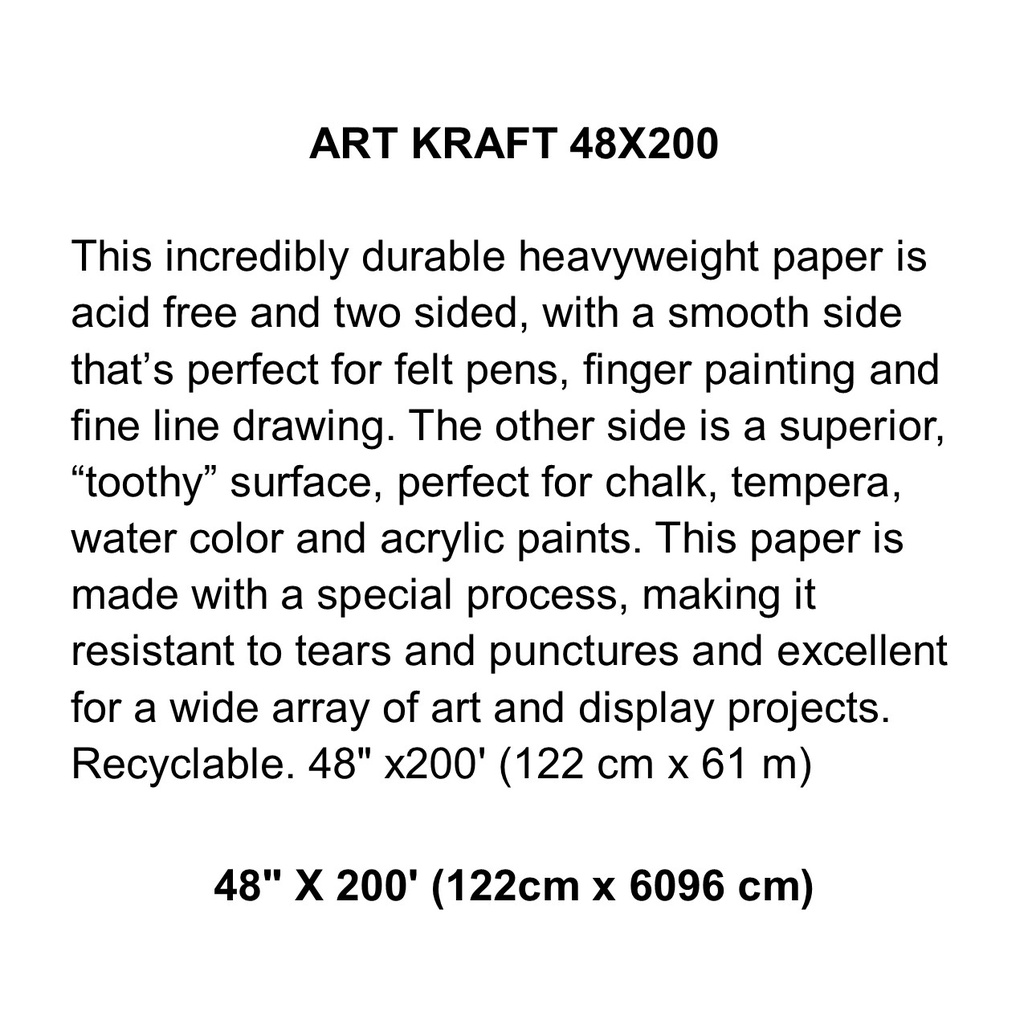 ART KRAFT 48&quot;x200'(121.9cmx60.9m) BRITE BLUE