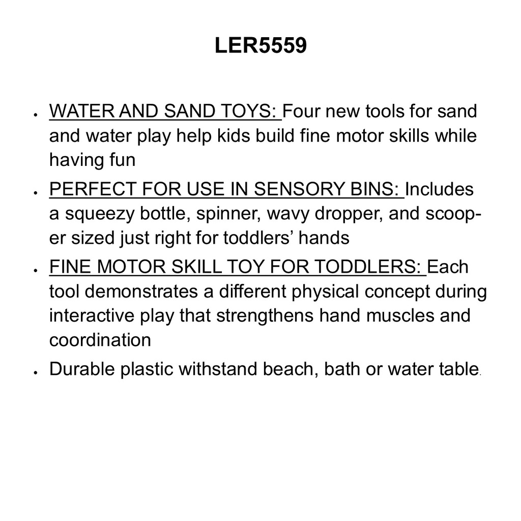 SAND AND WATER FINE MOTOR (4tools)