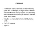 Four Score Card Game: WORD FAMILIES  Age: 6+ (80cards)