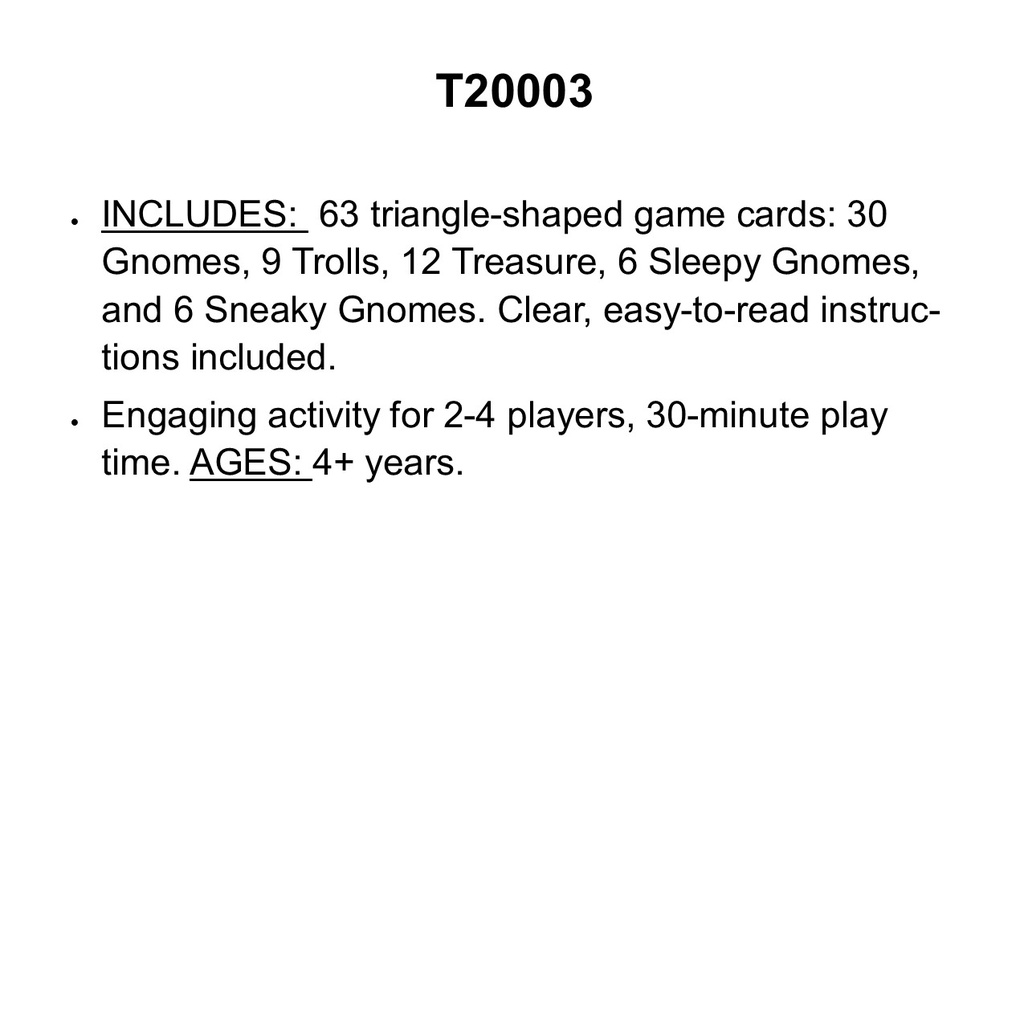 GNOMES vs TROLLS CARD GAME (63 cards) AGE 4+