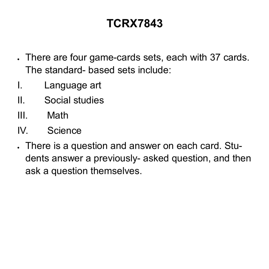 I Have... Who Has...? Academic Vocabulary Game (Gr. 4–5)  (37cards)