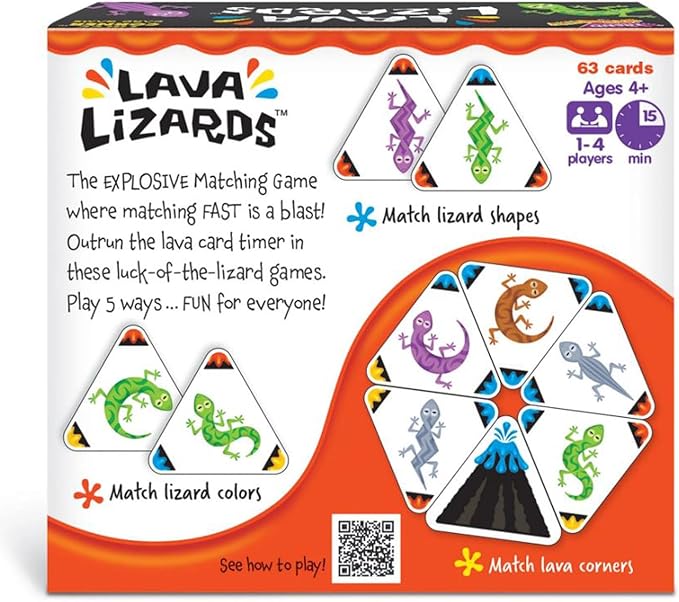 Lava Lizards 3-corner matching card game (63cards)