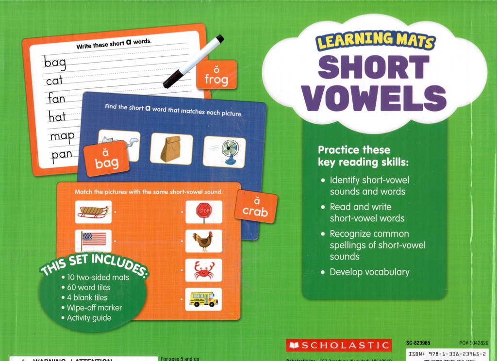 LEARNING MATS:  Short Vowels (Gr K-2)