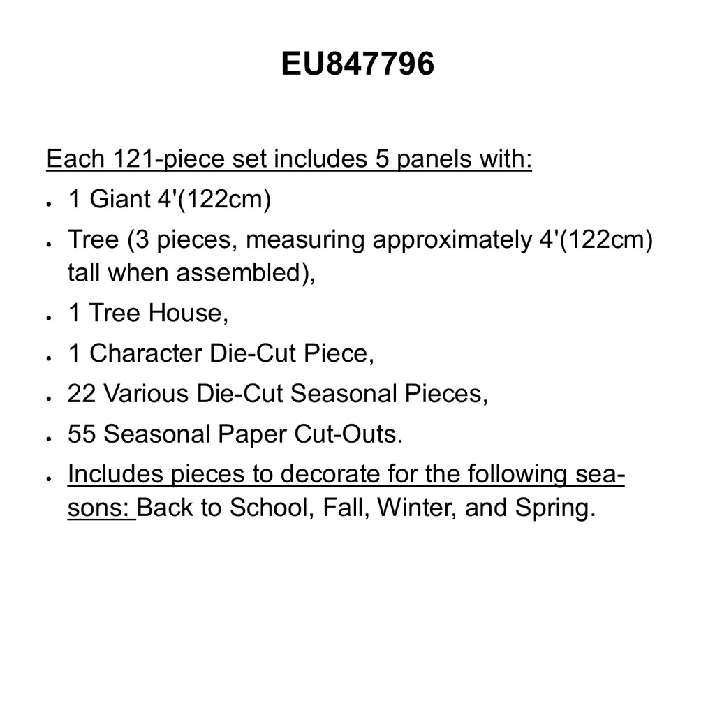 A Teachable Town Seasonal Tree House Bulletin Board Set   (121pcs)