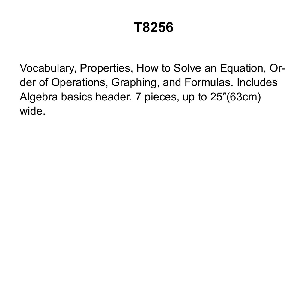 Algebra Basics includes Discovery Guide w/ Creative Activities  (25'' (63.5cm) (7pcs)