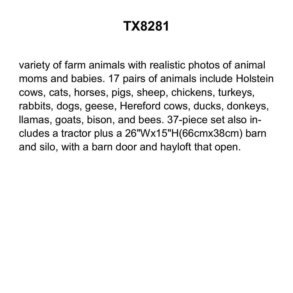 Animals on the Farm BB. Set   Barn (37pcs)