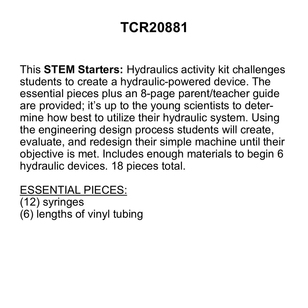 STEM Starters: Hydraulics (18pcs)