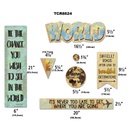 Travel the Map Mini Bulletin Board 6''x21''(15.2cmx53.3cm)(24pcs)