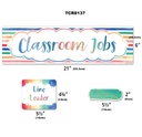 Watercolor Classroom Jobs Mini Bulletin Board 21''x6''(53.3cmx15.2cm)(49pcs)