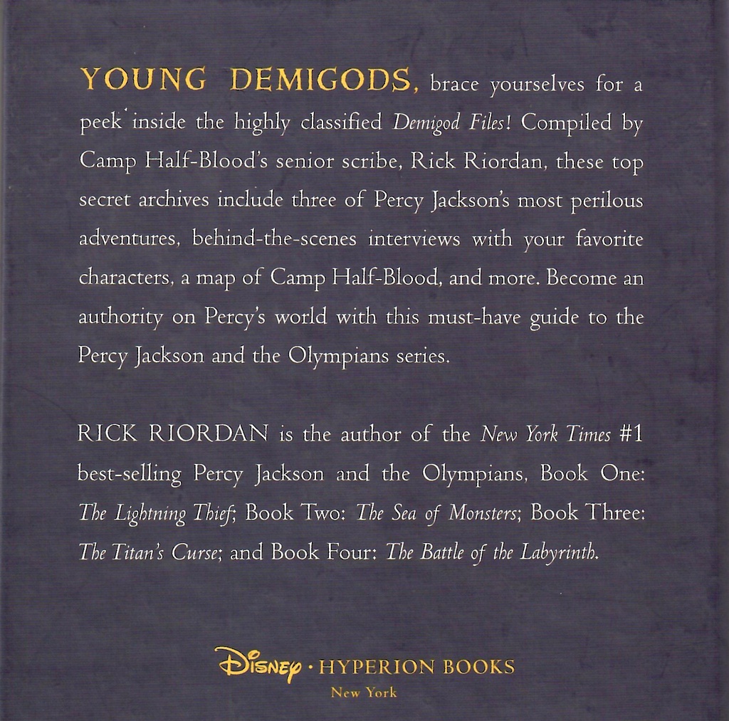 The Demigod Files (A Percy Jackson and the Olympians Guide)HARDCOVER (10-14 yrs)