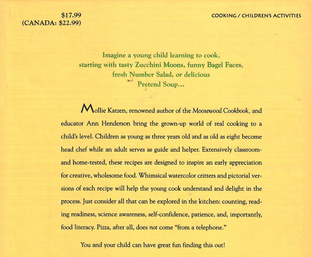 Pretend Soup and Other Real Recipes: A Cookbook for Preschoolers and Up (3-7yrs) HARDCOVER