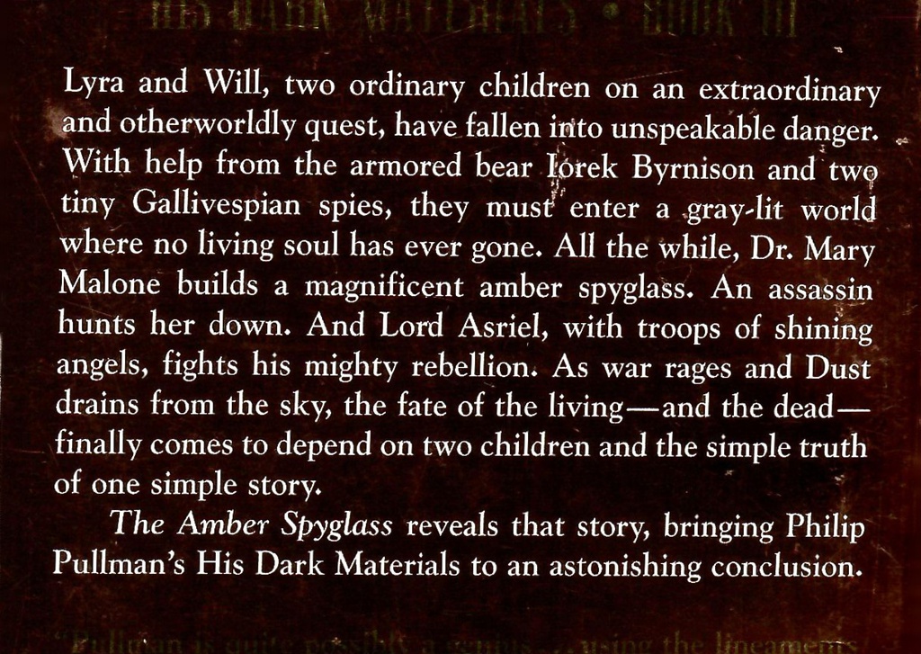The Amber Spyglass (His Dark Materials, Book 3) (9-12yrs)