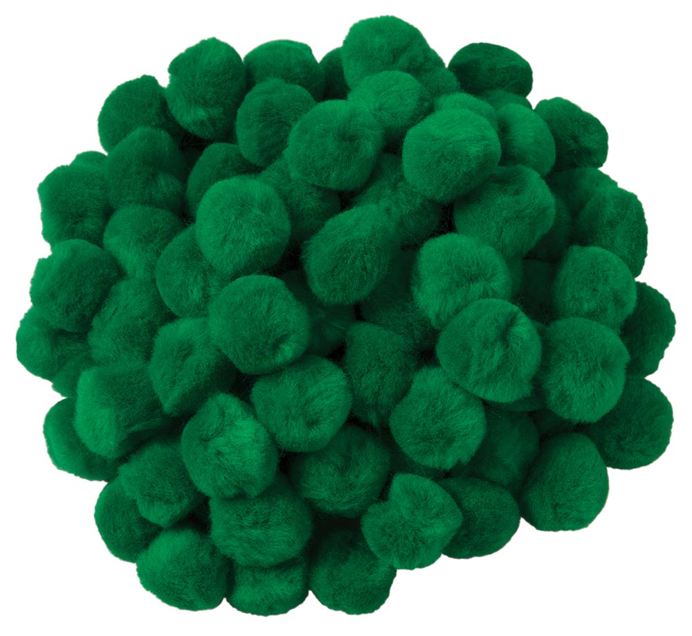 CREATIVITY STREET POM PONS 1&quot; (2.54cm) KELLY GREEN 100 pcs