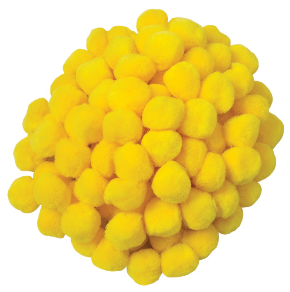 CREATIVITY STREET POM PONS 1&quot; (2.54cm) YELLOW 100 pcs