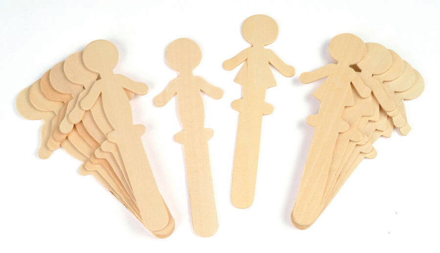 CRAFT STICK PEOPLE MAN &amp; WOMAN NATURAL 16CT