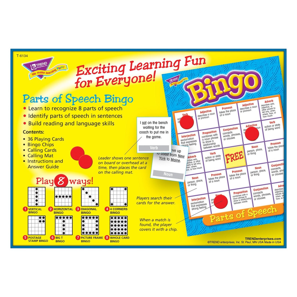 Parts of Speech Bingo