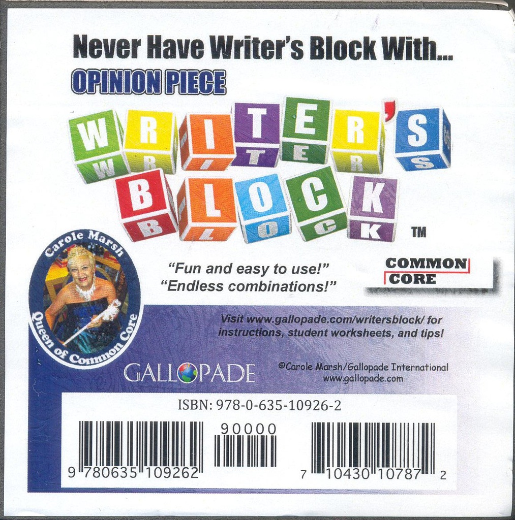 WRITERS BLOCK SET OF ALL 5