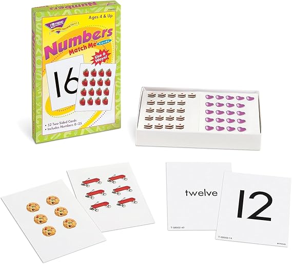 Numbers 0-25 Match Me Cards