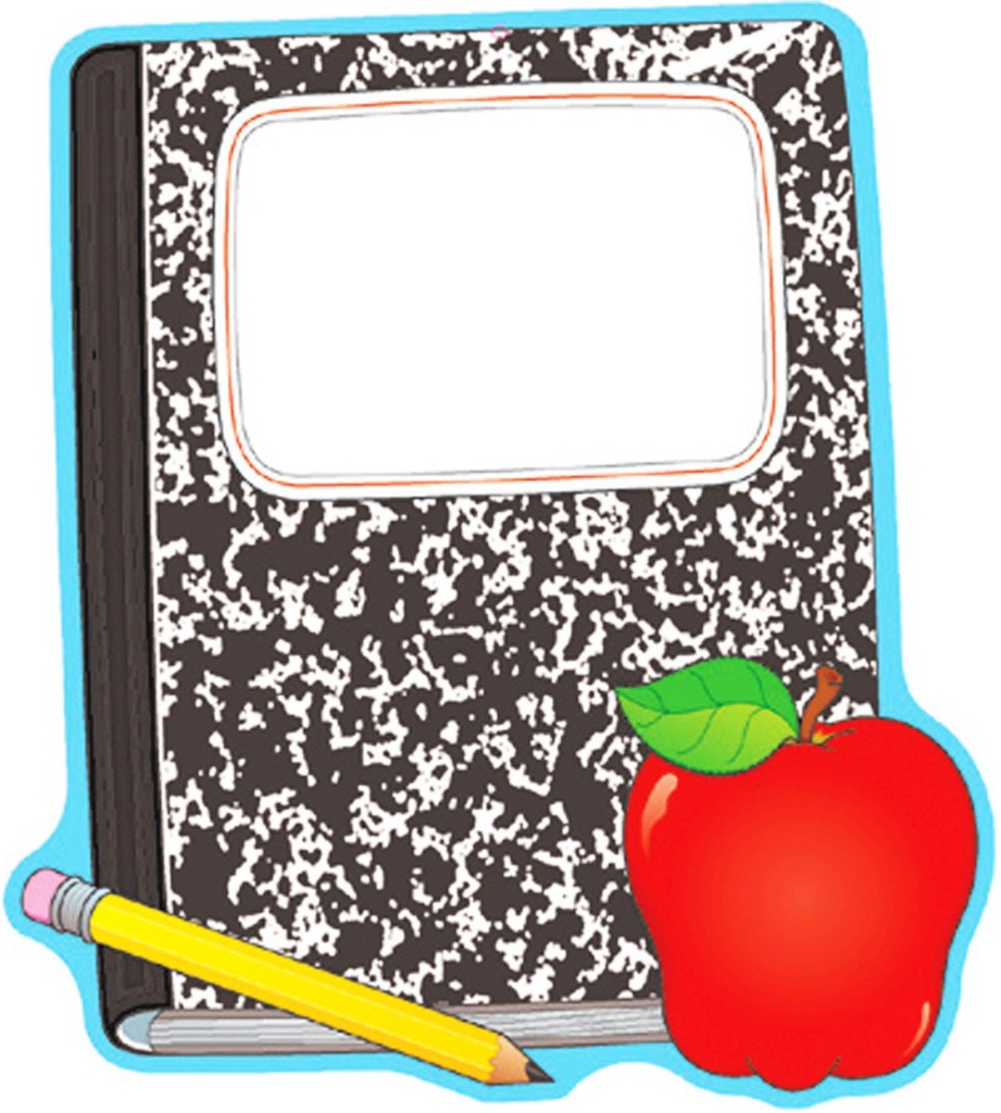 Composition Book &amp; Apple Two-Sided Decoration (28.5cmx 37cm)