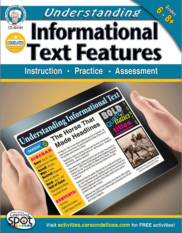 Understanding Informational Text Features (6-8yrs) Book