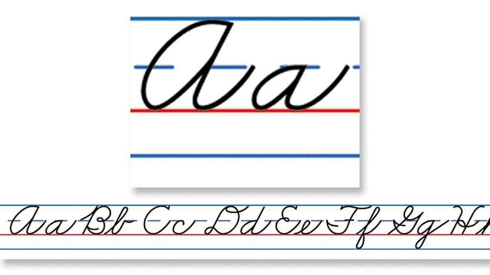 Cursive Alphabet (Traditional)Desk Tape 20&quot;x 1&quot; (36 desk tapes)