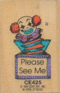 Please See Me Clown-In-Box Stamp