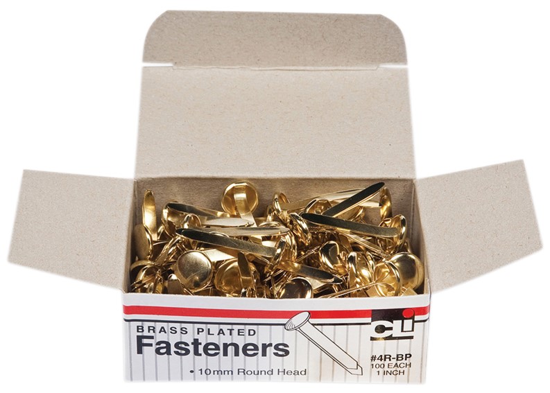 BRASS PAPER FASTENERS 1 100/BOX