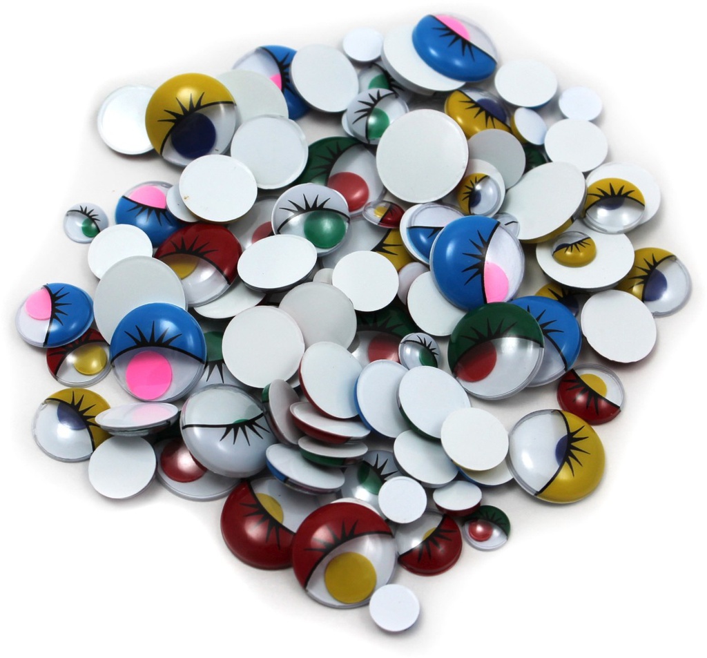 WIGGLE EYES PAINTED ASST SIZES &amp; COLORS 100CT