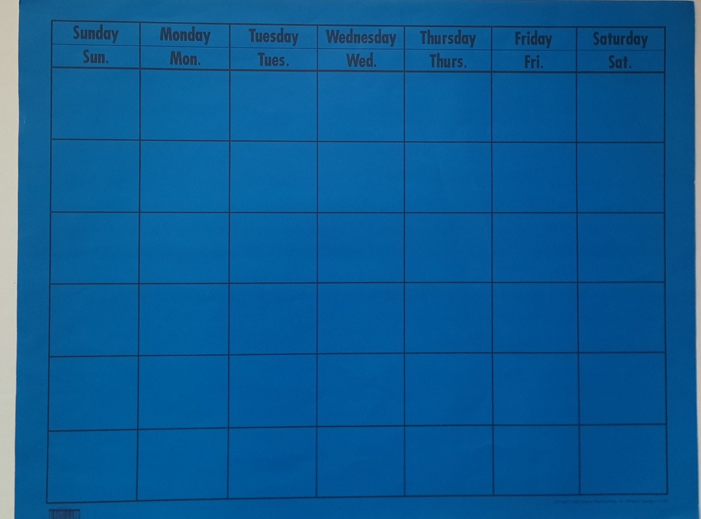 Blue Large Horizontal Calendar (56cmx70cm)