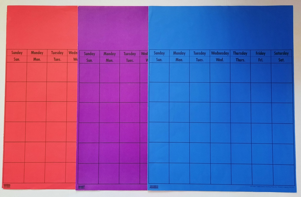 Purple Large Vertical Calendar Chart (56cmx72cm)