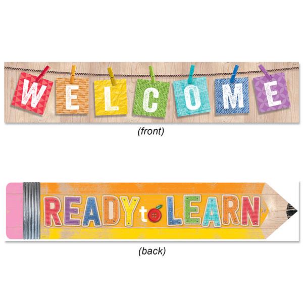 UPCYCLE  WELCOME 2-SIDED STYLE BANNER (3ft=91.4cm) (1pc)