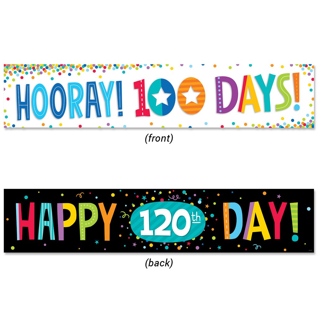 100TH &amp; 120TH DAY BANNER  double sided (39&quot;x8&quot;)(99cmx20.32cm)