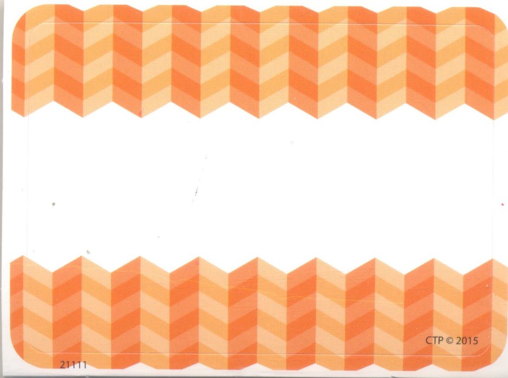 ORANGE HERRINGBONE LABELS (7.5cm x 10cm)  (36 pcs)