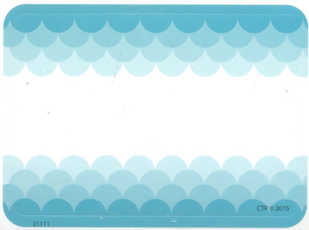 OMBRE TURQUOISE SCALLOPS LABELS (7.5cm x 10cm)  (36 pcs)