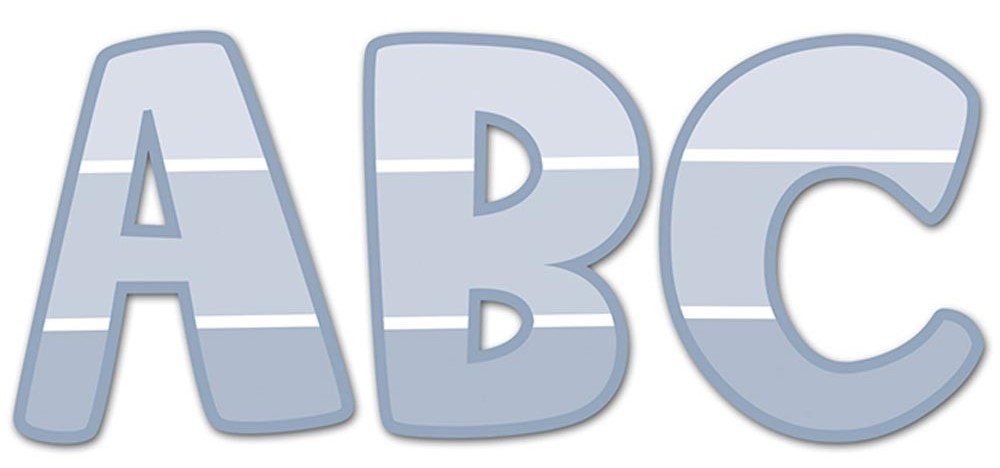 SLATE GRAY 2&quot; Upper Case LETTER STICKERS 5cm(74 stickers)