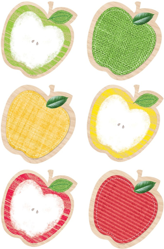 Upcycle Style Apples Accents 6 designs 6 of each  5.5''(14cm) (36 pcs)